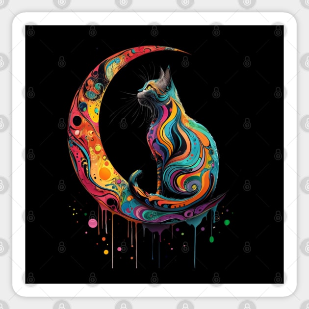 Boho Cat: Free-Spirited Feline Sticker by Steve